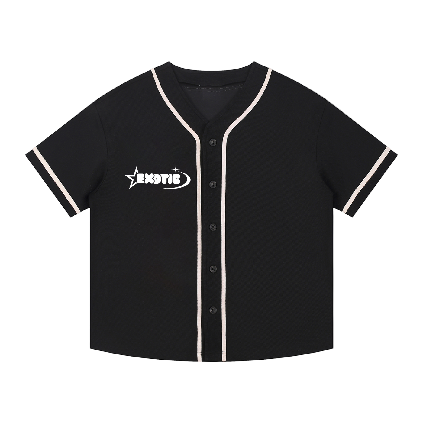 Contrast Piped Button-Up Jersey