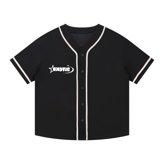 Contrast Piped Button-Up Jersey